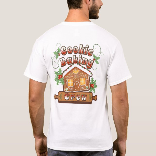 Julbakning Pepparkakshus Crew -  T Shirt (Baksida)