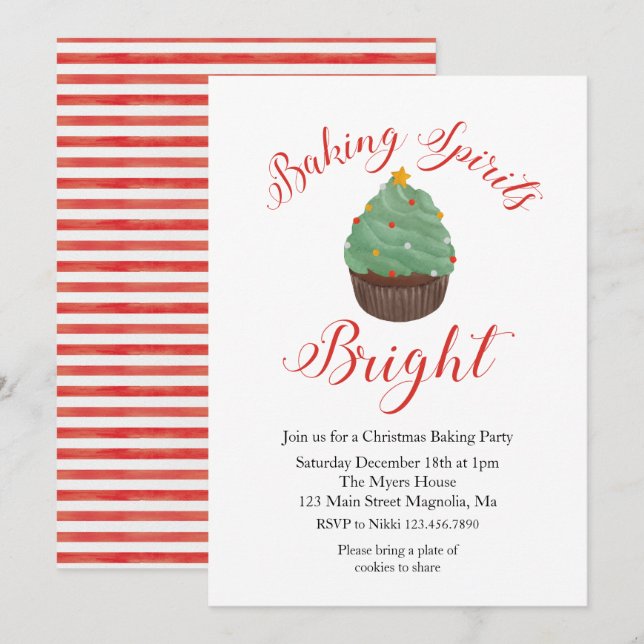 Julbakspartaj Invitation Inbjudningar (Fram/baksida)