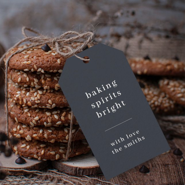 Julbakstaggar | Att baka sprit livlig Presentetikett ("baking spirits bright" gift tags for festive homemade gifting)