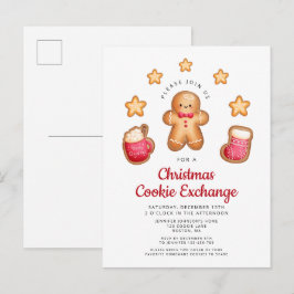 Julbakswap Cute Gingerbread Man Inbjudan Vykort