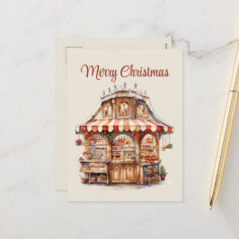 Julbakvatten, vattenfärg, lägg till text helg vykort