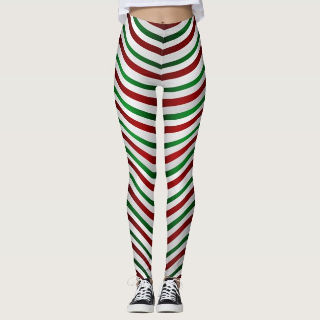 Julbalar Cute Candy cane Stretchy Byxor (Framsida)