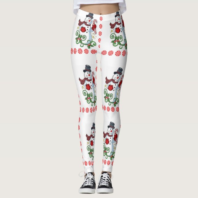Julbalar, Snögubbe Leggings (Framsida)