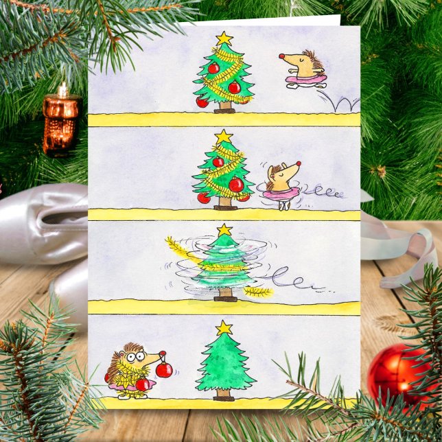 Julbalett Tecknad hälsning Kort (Skapare uppladdad)