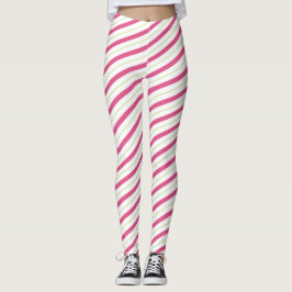 Julbalger Rosa Candy cane Rand Leggings