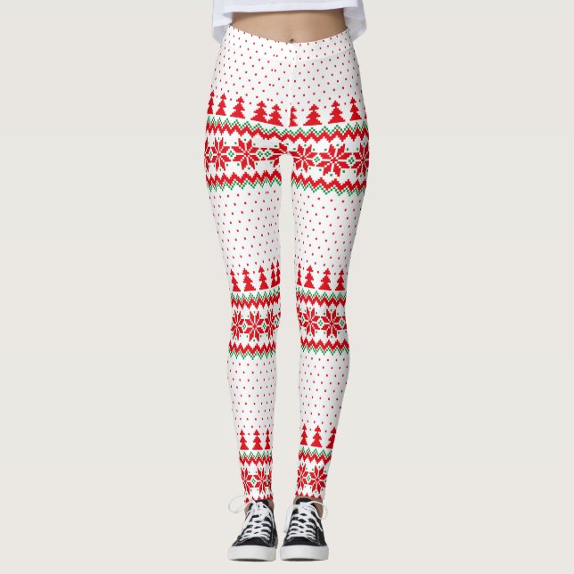 Julbaljor Mönster Julafton, julklappar Leggings (Framsida)