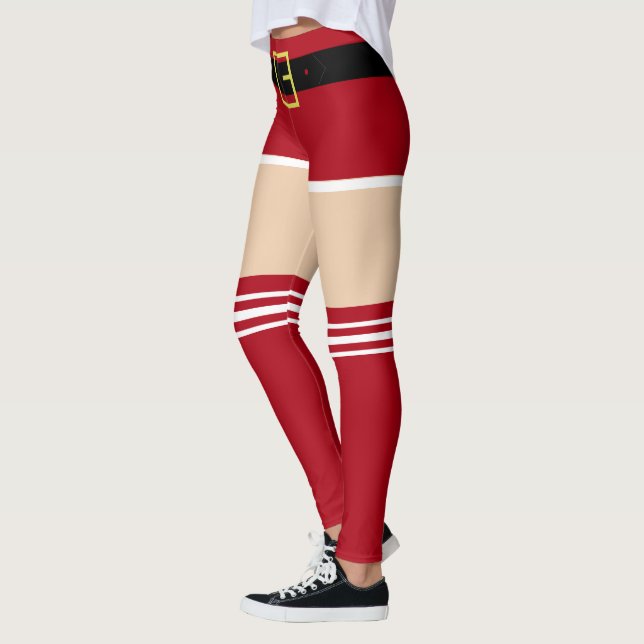 Julbalkar med den vackra jultomten leggings (Vänster)