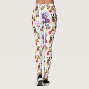 Julbalkar med färgstarka Leksak Deers Leggings