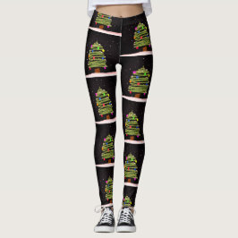 Julbalkar med Julgranar Leggings