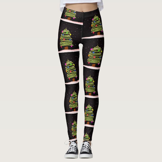 Julbalkar med Julgranar Leggings (Framsida)
