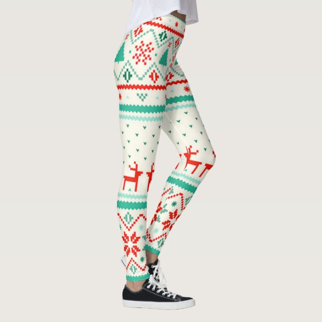 Julbalkar/renar och julafton leggings (Höger)