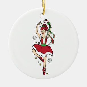 JulBallerina med candy cane Julgransprydnad Keramik