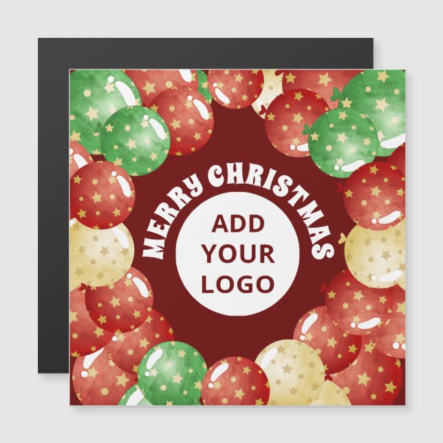 Julballong Anpassningsbar Company Red Card (Fram/baksida)