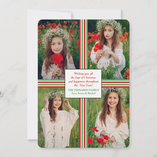 Julband 4 Fotoport, Helgdag Julkort (Framsida)