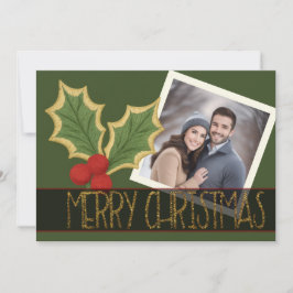 Julband med brodyr av järnek och bär julkort