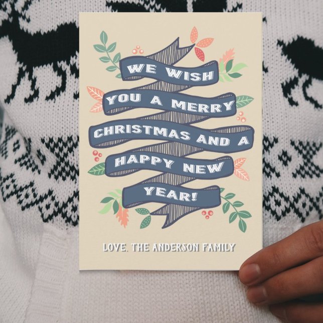 Julbanderoll i Blommigt Julkort (Skapare uppladdad)