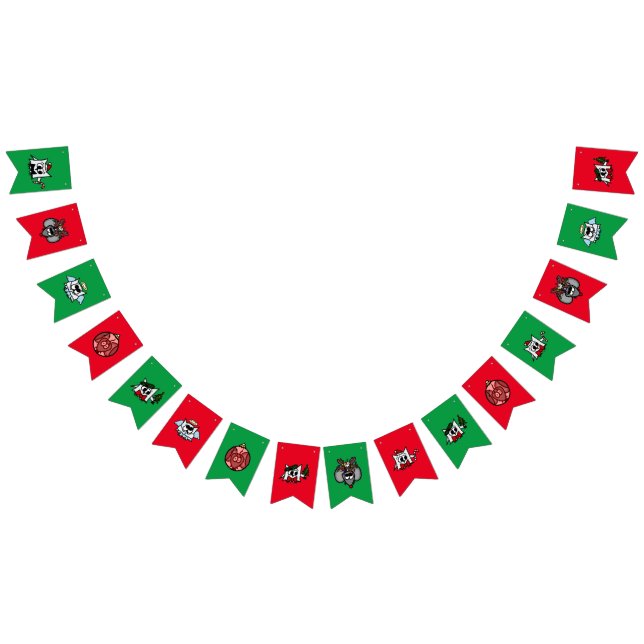 Julbanderoll med dåliga Helgdag Vimplar (Alla)