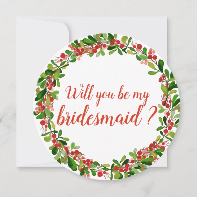 Julbär Blad Jul | Brudtärna Inbjudningar (Framsida)