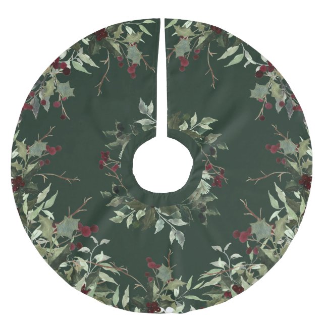 Julbär Jul Trädskört med Whimsy Julgransmatta Borstad Polyester (Framsidan)