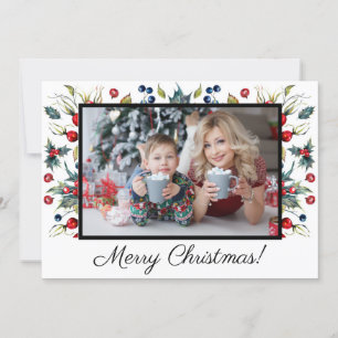 Julbär Vit God Jul Fotohälsning Julkort