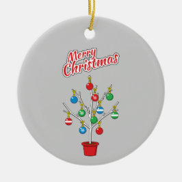 Julbare Gren Träd - God jul Julgransprydnad Keramik