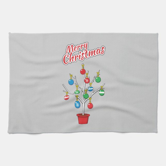Julbare Gren Träd - God jul Kökshandduk (Horisontell)