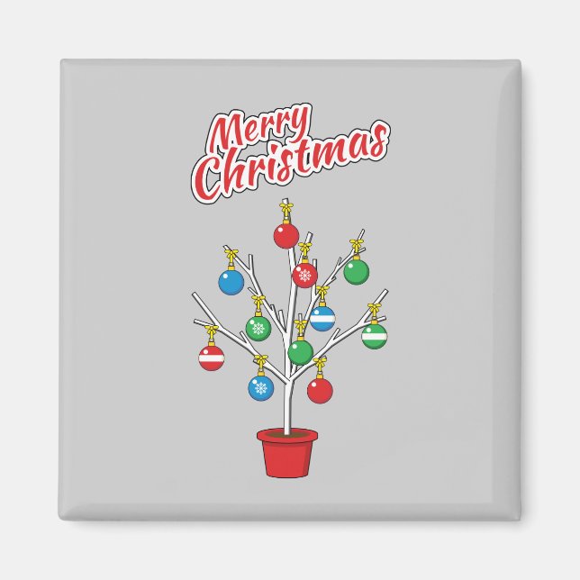 Julbare Gren Träd - God jul Magnet (Framsidan)
