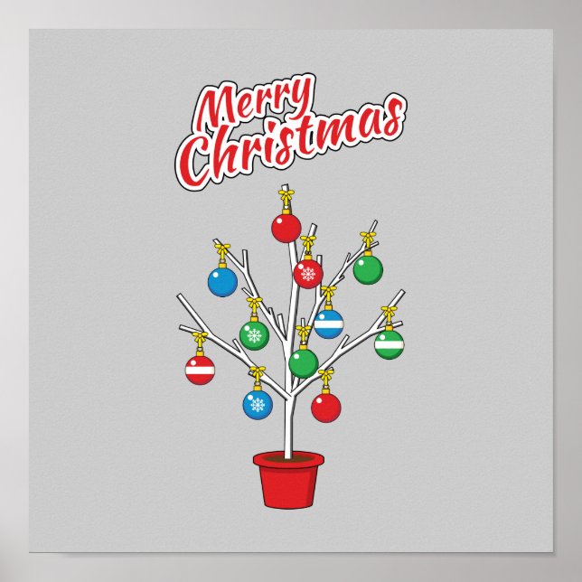 Julbare Gren Träd - God jul Poster (Framsidan)