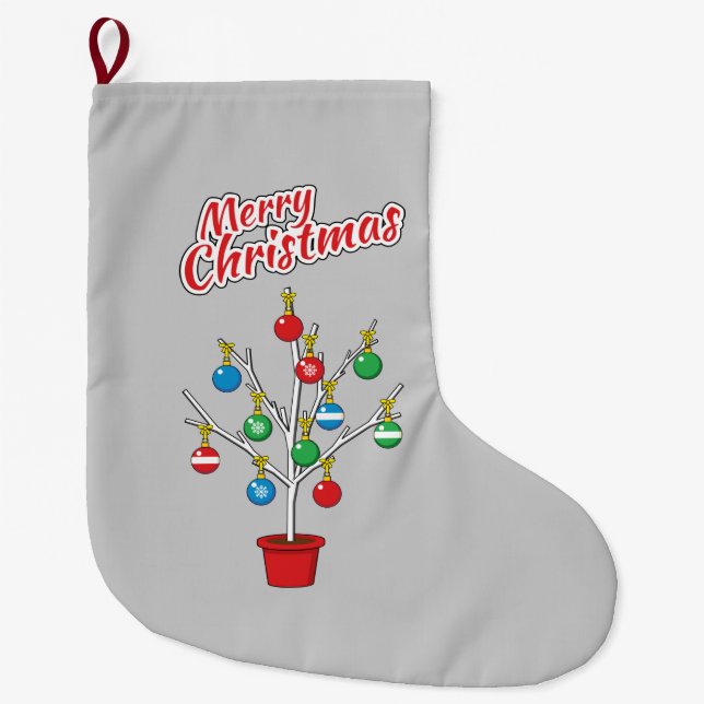 Julbare Gren Träd - God jul Stor Julstrumpa (Framsidan)