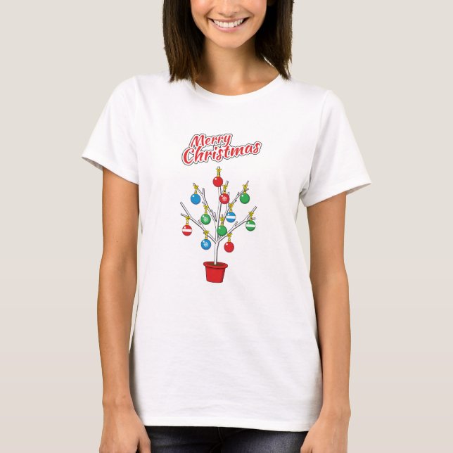Julbare Gren Träd - God jul T Shirt (Framsida)