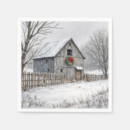 Julbarn i Snöflingor Pappersservett