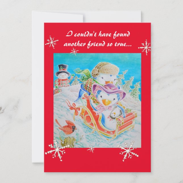 Julbarnkort för en vän. julkort (Framsida)