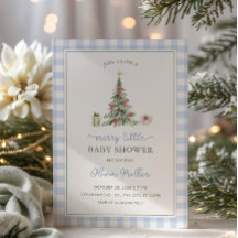 Julbarns Baby Shower Inbjudan för Pojke