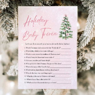 Julbarnsbabyshower Jul Baby Trivia Spel Inbjudningar