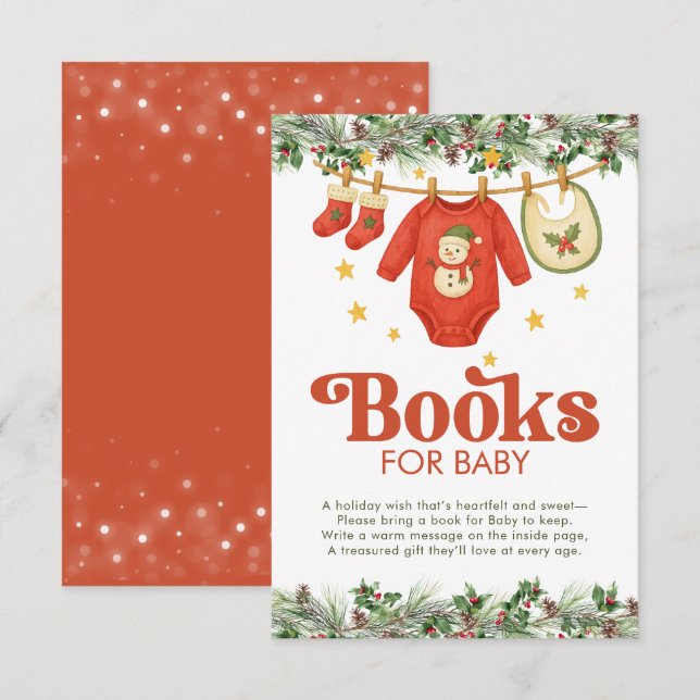 Julbarnsbok för babyklädstreck tilläggskort (Fram/baksida)
