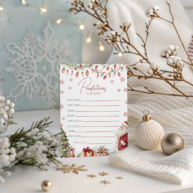Julbarnsförutsägelsekort för baby shower inbjudningar (Skapare uppladdad)