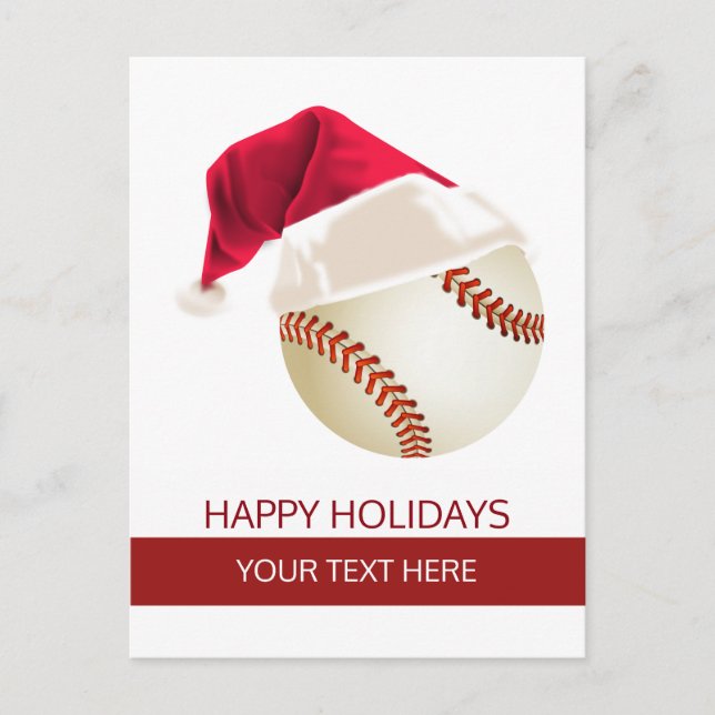 Julbaseboll Boll Tomte Hatt postkort Helg Vykort (Framsida)