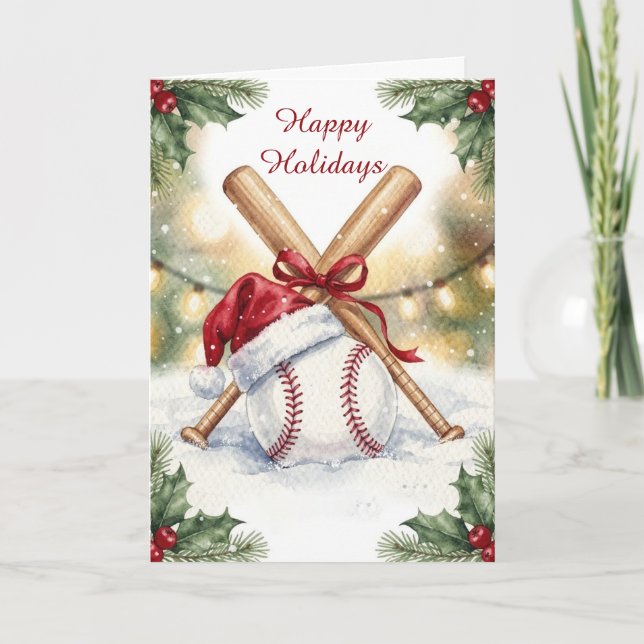Julbaseboll julkort helgkort (Framsida)