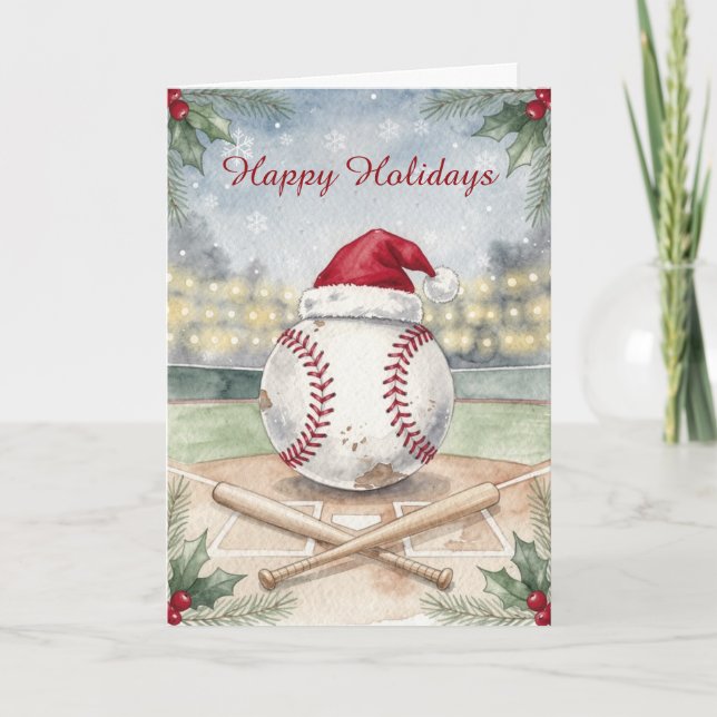 Julbaseboll julkort helgkort (Framsida)