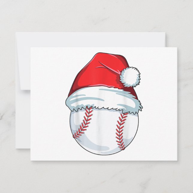 Julbaseboll Santa hatt boll pojkar män Julkort (Framsida)