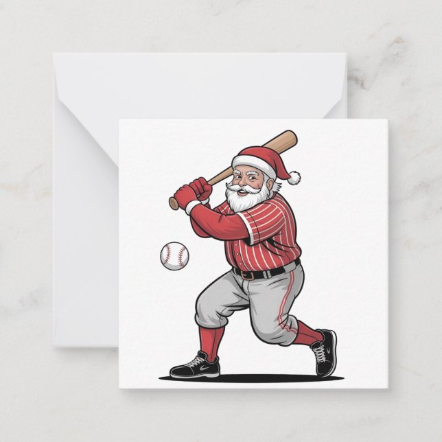 Julbaseboll Spelar Tomte Sport  Anteckningskort (Framsida)