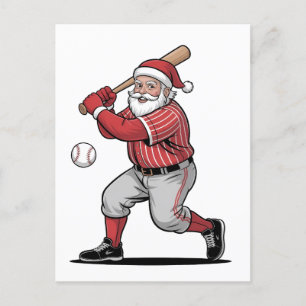Julbaseboll Spelar Tomte Sport Helg Vykort