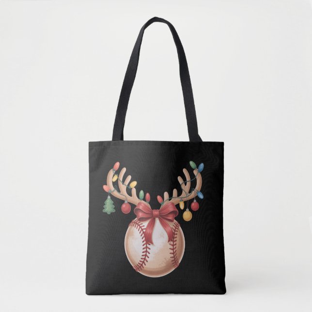 Julbasebollälskarepresent Spelare Xmas Sport Tygkasse (Framsida)