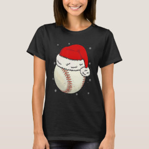 Julbasebollboll Santa Hatt Xmas Pojkar Fångare T Shirt