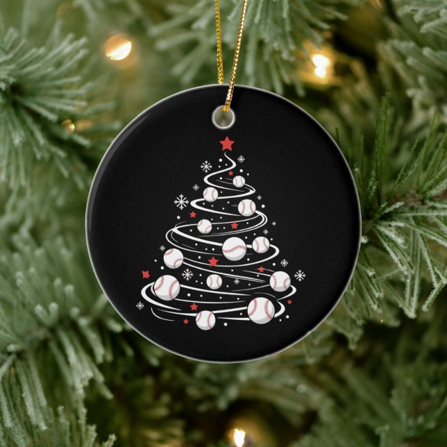 Julbasebollträd Xmas-träd Basebollälskare  Julgransprydnad Keramik (Träd)