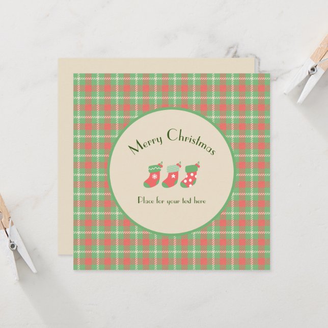 Julbaserad grönt Play Inbjudningar (Fram/Back In Situ)