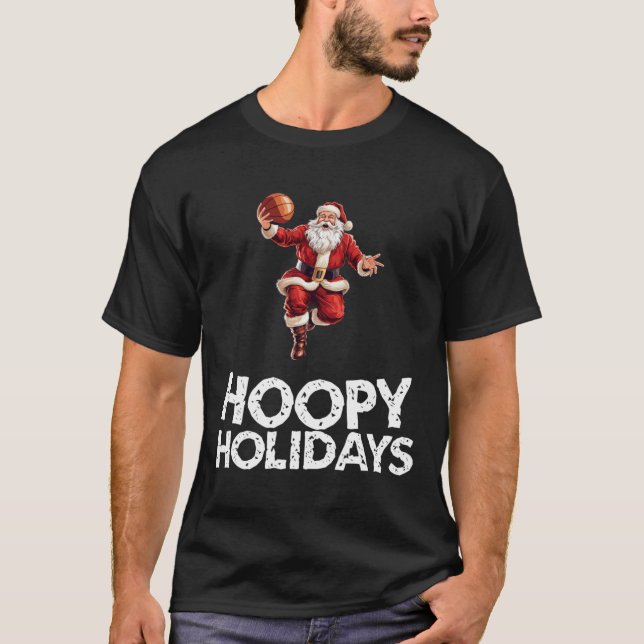 Julbasketboll, jultomten t shirt (Framsida)