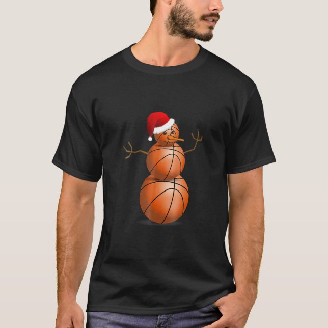 Julbasketboll Shirt - Basketball Snögubbe T- T (Framsida)