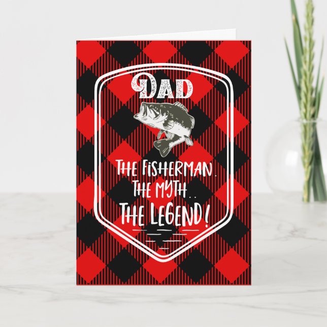 Julbass Fiske Pappa Myth the Legend Helgkort (Framsida)
