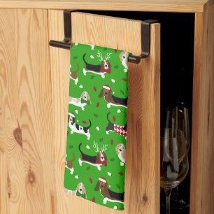 Julbasset Hound Kitchen Towel Kökshandduk